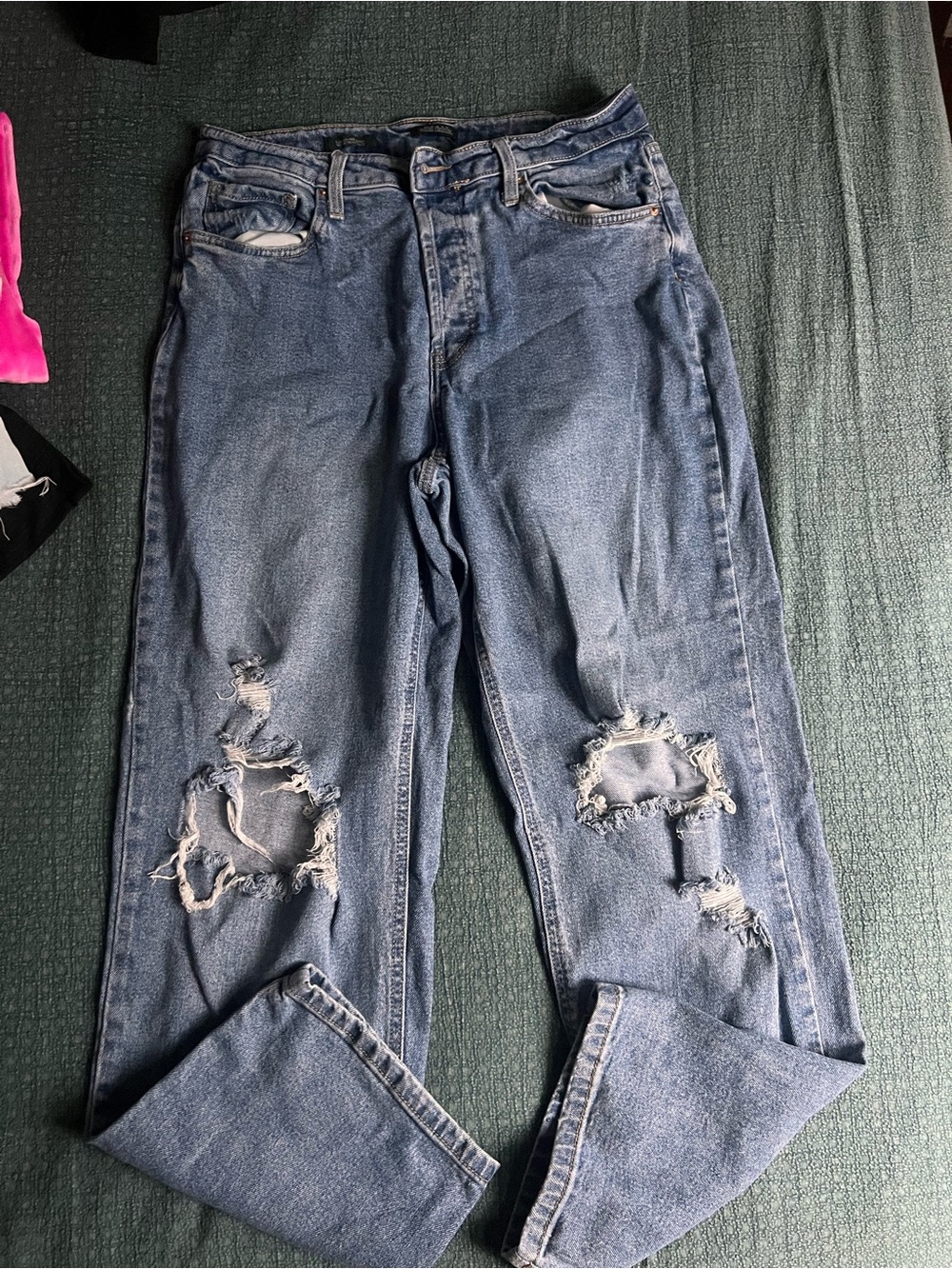 Wild fable Light Wash Distressed High-Rise Jeans - Blue